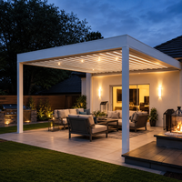 Pergola bioclimatique en aluminium à lames orientables, personnalisée, résistante à la pluie, pour jardin, mobilier d'extérieur
