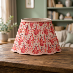 Abat-jour en lin Khadi de qualité supérieure à motif floral |   Abat-jour en tissu plissé fait main |   Table décorative, couvercle de lampe de sol - Product Image 2