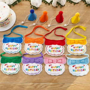 Chapeau et bavoir brodés pour fête d'anniversaire d'animaux <span class=keywords><strong>de</strong></span> compagnie Petop, décoration d'anniversaire pour animaux <span class=keywords><strong>de</strong></span> compagnie - Product Image 5