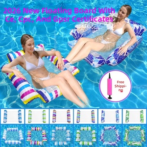 Lit flottant gonflable pour complexe <span class=keywords><strong>aquatique</strong></span>, pliable, rayé, hamac flottant pour loisirs aquatiques - Product Image 3