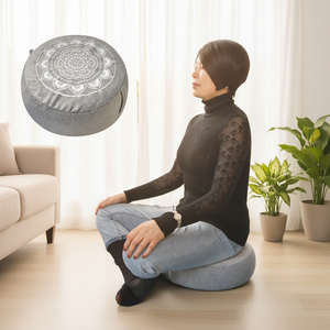 Coussin de méditation en coton et lin 100% naturel avec housse amovible, rembourrage en sarrasin, pochette parfumée à la rose, <span class=keywords><strong>pour</strong></span> la remise en forme - Product Image 1