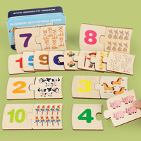 Jouets éducatifs préscolaires Puzzle en bois auto-corrigé pour les enfants Apprendre à compter Puzzle