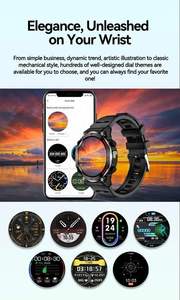 Montre connectée explosive, étanche pour l'extérieur, appels Bluetooth, montre connectée tendance avec lampe de poche - Product Image 2