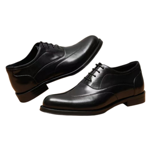 Zapatos de Vestir Formales de Cuero Genuino para Hombre, Suela Plana, Suela Gruesa, Punta Redonda, Zapatos para Boda y Negocios con Plantillas de Goma - Product Image 4