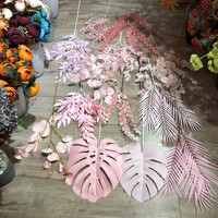 Fleurs décoratives de haute qualité pour mariage, série Rose, orchidée artificielle, fleur de cerisier, pivoine