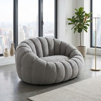 Fauteuils poufs en forme de fleur, esthétiques et mignons, avec ottoman, pour salon et chambre à coucher