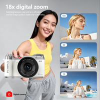 Cámara Digital WIFI 4K 30FPS con Pantalla IPS de 3.0'', 64MP, Enfoque Automático, Zoom 18x, CMOS, Antivibración, Compacta, para Vlogging y Fotografía, Gran Venta