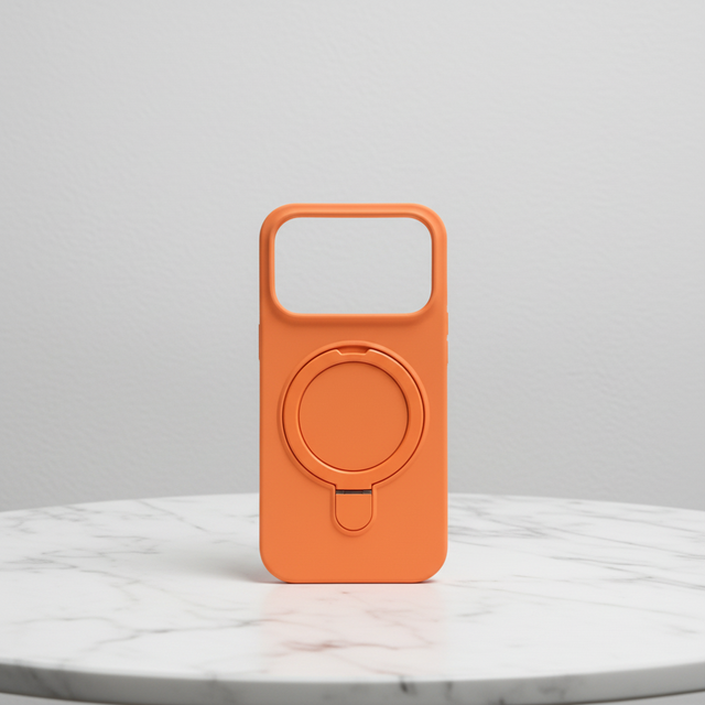 Magnetic Liquid Silicone Case with Kickstand 360° Full Body Protective Cover with Stand for Wireless Charging for iPhone 17 Pro