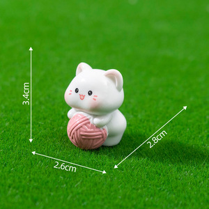 Figurines en résine de chatons Kawaii miniatures blancs, très populaires, pour la décoration de jardins féériques, de gâteaux, de micro-paysages et de projets DIY - Product Image 6