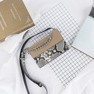 Genuine Leather Box Clutch Serpentine Designers Flap Women Purses and Shoulder <strong>Bag</strong> <strong>Snake</strong> Skin Leather Chain Crossbody <strong>Bags</strong> - Product Image 6