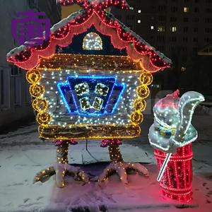 Decoración de luces navideñas con diseño de casa de dulces de Papá Noel en 3D, personalizada para exteriores, para decoración de centros comerciales en Navidad. - Product Image 5