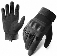 Gants tactiques pour hommes à doigts entiers en cuir ottoman tricoté, résistants à l'usure, anti-impact, pour sports de plein air et entraînement de sécurité