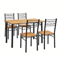 Ensemble table à manger design attrayant avec 4 chaises Ensemble table à manger en MDF + PVC DS-8024