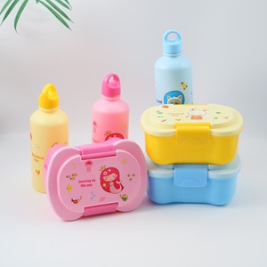 Cartoon Children's Plastic Lunch Box And Water Bottle <b>Set</b> Arc Type <b>Microwaveable</b> For Kids Age 4 Years Old Up - Product Image 4