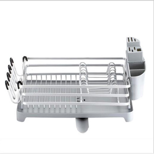 Escurridor de platos de acero inoxidable de una sola capa al por mayor de etiqueta privada, superventas, soporte de almacenamiento de cocina moderno, tienda de café - Product Image 4
