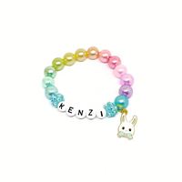 2024 mignon lapin pendentif perlé étudiant Bracelet filles bricolage nom amitié Bracelet nouveau Style coréen bracelets
