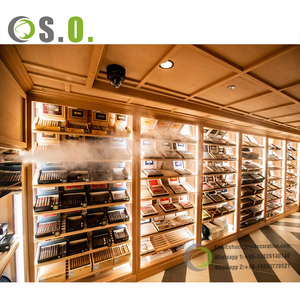 Professional Luxury Cigar Store Display Rack Design Wooden Cigar Humidor Cabinet - Product Image 6