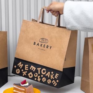 Bolsas de Papel Kraft Desechables, Biodegradables, Reciclables y Ecológicas con Asas, con Diseño Personalizado, para Panadería y Comida para Llevar - Product Image 2