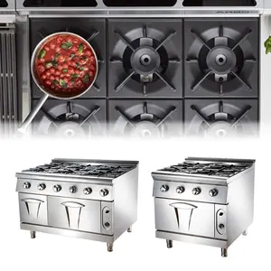 Luxury Grace Commercial Freestanding Kitchen Equipment Restaurant Manufacture Gas 4 Burner Range with Cabinet