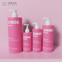 Bouteille de gel douche de luxe en HDPE écologique personnalisée, bouteille de gel douche, bouteille de shampooing en plastique avec pompe pour l'emballage de lotion, 300 ml, 500 ml