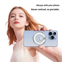 Support de téléphone portable magnétique rotatif à 360 degrés en silicone flexible avec anneau de maintien et support de bureau