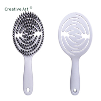 Brosse à cheveux ventilée en nylon et poils de sanglier mélangés, vente en gros d'usine OEM avec logo personnalisé