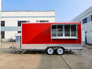 Place rouge remorque de cuisine mobile adapté aux besoins du client pour le <span class=keywords><strong>camping</strong></span>, chaude alimentaire caravane avec friteuse, camion de nourriture à vendre - Product Image 6