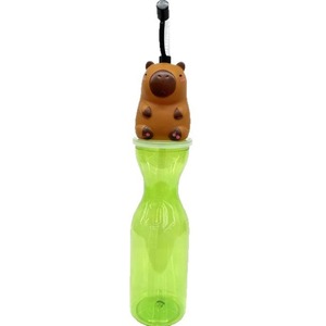 Kapibara Şeklinde Çocuk Bardağı 473 ml Sevimli Hayvan Karikatür Tek Kullanımlık Plastik Bardak Pipetli, Çocuklar İçin Benzersiz Doğum Günü Hediyesi - Product Image 5