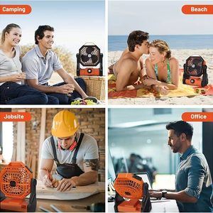 <b>USB</b> Portable Rechargeable Adjustable Speed Lantern Camping Fan With Led Lights for Tent 7800mAh Battery Operated Powered - Product Image 3