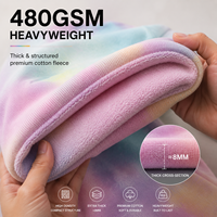 Sweat-shirt pour homme personnalisé, 480 GSM, 100% coton, tie-dye, effet vieilli, broderie 3D premium, coupe ample, écologique