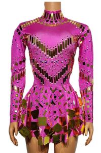 <strong>Glitter</strong> Mirror Party Black Stretch Stage Dance Dress Nightclub Party Celebrate Sequin Dress Women Dancer Performance <strong>Clothes</strong> - Product Image 3