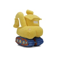 Peluche brodée en forme de voiture de police créative personnalisée peluches de bus et d'excavateur de grue de dessin animé mignon remplies de coton PP