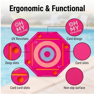 Table de Mahjong Flottante de Luxe en EVA pour Piscine, Étanche, Portable, Pliable, avec Porte-Gobelets, pour Fêtes Estivales en Extérieur - Product Image 4
