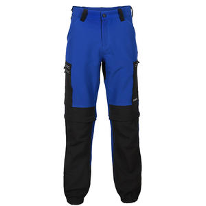Pantalones de Trabajo para Hombre Xinke, de Algodón Elástico, con Piernas Desmontables, Impermeables, para Fábrica o Taller, Diseño en Bloques de Color Azul y Negro - Product Image 2