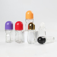 Rouleau en verre transparent de forme unique de 50ml sur des bouteilles de déodorant pour le corps