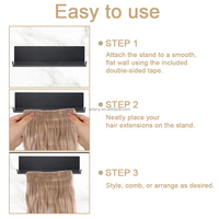 ARLANY Support mural personnalisé en acier inoxydable pour extensions de cheveux, présentoir et rangement pour perruques et postiches de salon