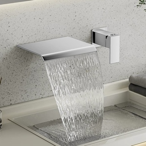 Specchio a parete <span class=keywords><strong>bagno</strong></span> cascata uscita acqua fredda e calda miscelatore lavello rubinetto a scomparsa nascosta rubinetto del bacino - Product Image 6