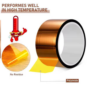 फैक्टरी थोक कोई अवशेष पॉलिमाइड फिल्म एकल पक्षीय उच्च तापमान गर्मी प्रतिरोधी चिपकने वाला सोने की उंगली टेप - Product Image 2