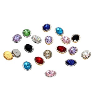 Pinzas para el pelo ovaladas con diamantes de imitación, accesorios DIY de piedra de cristal colorida para el cabello, zapatos, ropa, uso diario, hechos a mano, origen Yiwu - Product Image 5