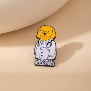 Épinglette en émail 'Croyez-<span class=keywords><strong>moi</strong></span>, <span class=keywords><strong>je</strong></span> suis un canard-docteur', Épinglette amusante en forme de stéthoscope médical animalier, Épinglette de dessin animé, Cadeau pour amis, Vente en gros personnalisée - Product Image 5