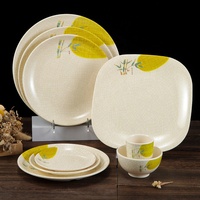 Plats de restaurant gastronomique Vaisselle en mélamine personnalisée Plats en plastique incassables Papier de décalcomanie plat pour assiettes en mélamine