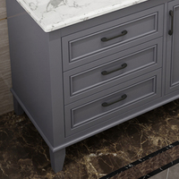 Lemari Kamar Mandi Kayu Solid Warna Biru dengan Finishing Cat Lacquer, Model Lantai, Promo Eropa