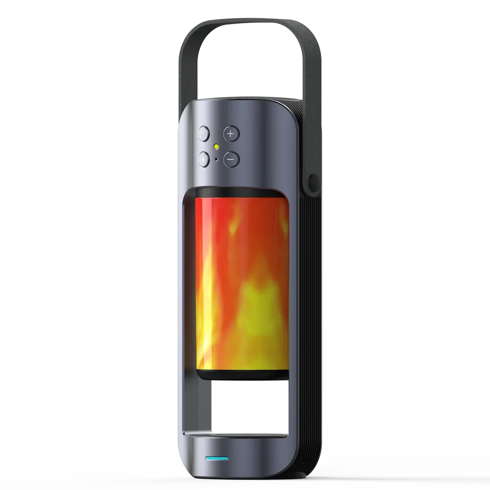 Enceinte portative USB bluetooth sans fil, haut-parleur stéréo lumineux, enceinte en forme de flamme, d'atmosphère Led, avec caisson de basses, pour l'extérieur