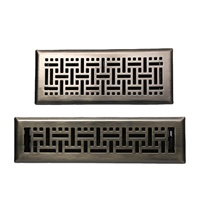Grille de sol décorative moderne en alliage d'aluminium noir et argent pour CVC, avec réglage facile du débit d'air, pour la maison