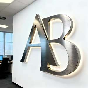 Enseigne lumineuse en lettres en métal et acrylique avec rétroéclairage LED, enseigne personnalisée en 3D avec logo LED pour les entreprises en extérieur - Product Image 4