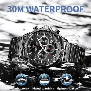 Nouvelle montre pour homme en acier inoxydable or et argent, bracelet tendance, sport, affaires, quartz, étanche, cadran lumineux avec calendrier et aiguilles - Product Image 4