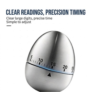 <span class=keywords><strong>Temporizador</strong></span> de cocina de acero inoxidable con forma de huevo creativo, alarma de rotación mecánica para hornear y cocinar, recordatorio de tiempo de Metal y <span class=keywords><strong>Cuenta</strong></span> regresiva - Product Image 4