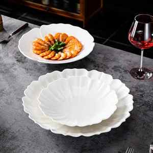 Ciotola di loto di porcellana di fascia alta Set di stoviglie monouso bianco puro con elegante forma di loto per ristoranti privati hotel club - Product Image 4