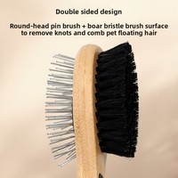 Accessoires pour animaux de compagnie, peigne en bois pour chien, brosse de toilettage pour animaux de compagnie, universelle pour chats et chiens, élimine les poils lâches, peigne double face pour démêler