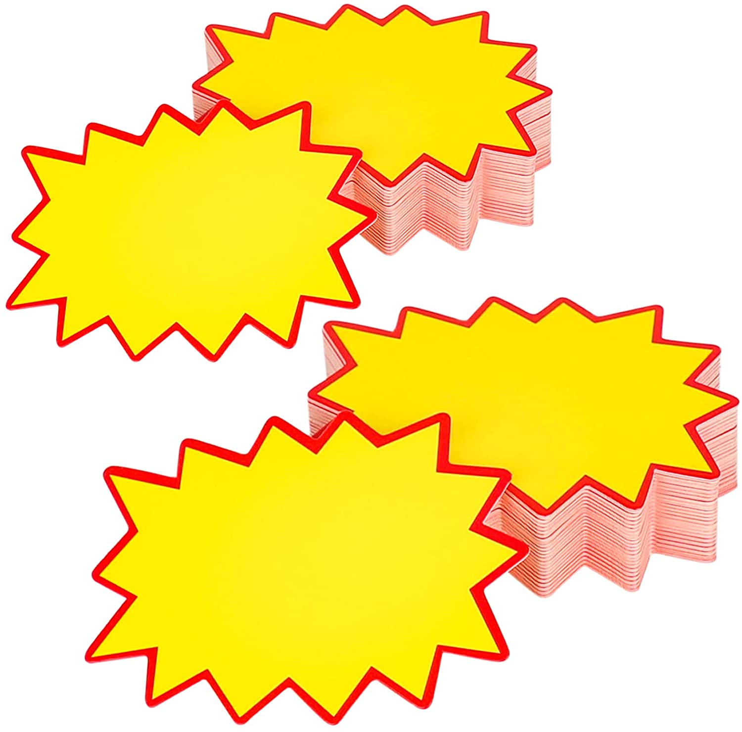 90 Etichette Prezzo Fluorescenti A Forma Di Stella – Cartellini Per Vendita, 9 Colori Assortiti, 16,4×12,5 Cm - 2